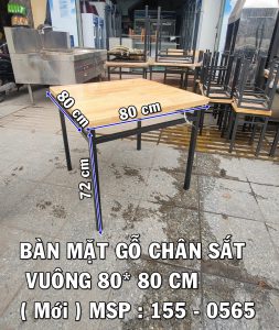 Bộ bàn ghế (khung sắt gỗ ghép công nghiệp)